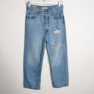 Levi’s Jeans Women 28 Ribcage Straight Ankle Distressed High Rise Button Fly CL